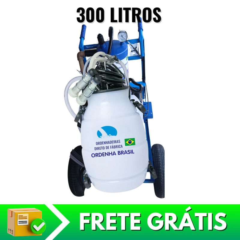 Ordenha Móvel p/ cabras e ovelhas 300Lts 2 conjunto 1 tarro