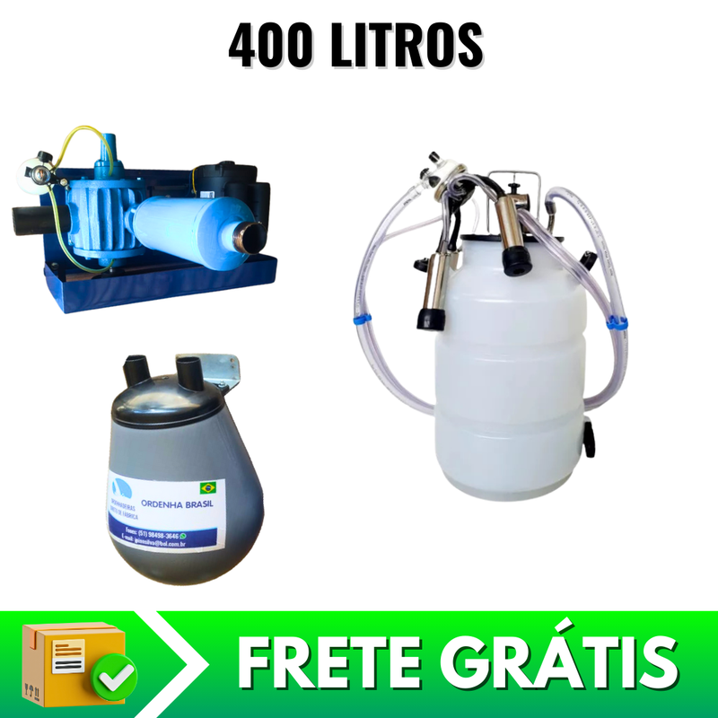 Ordenhadeira fixa bvp 400 lts com 1 conjunto ordenha com lavafor de teteiras